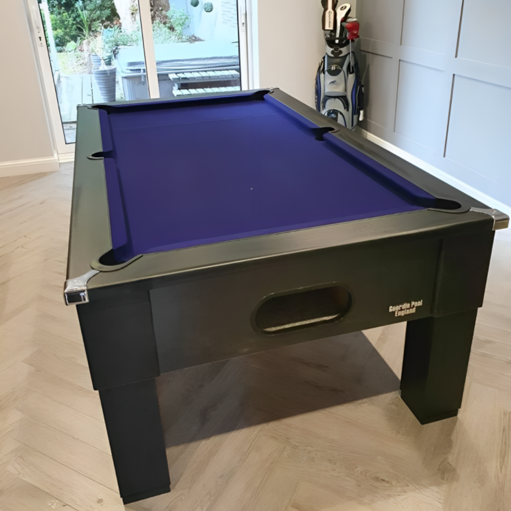 Cry Wolf Square Leg Slate Bed Pool Table Black