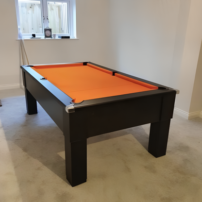Cry Wolf Square Leg Slate Bed Pool Table Black