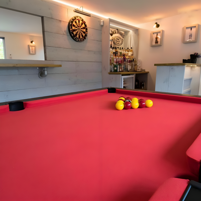 Cry Wolf Square Leg Slate Bed Pool Table Black