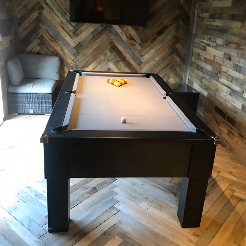 Cry Wolf Square Leg Slate Bed Pool Table Black