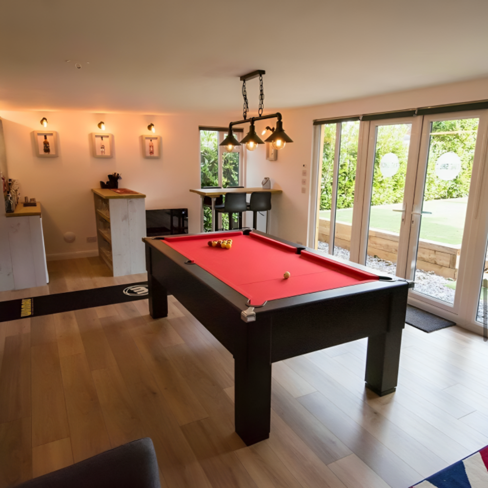 Cry Wolf Square Leg Slate Bed Pool Table Black