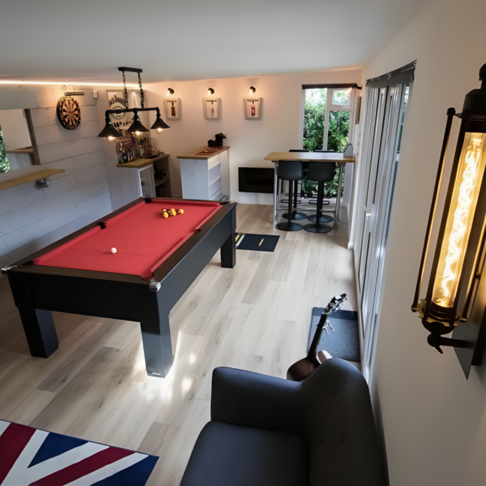 Cry Wolf Square Leg Slate Bed Pool Table Black