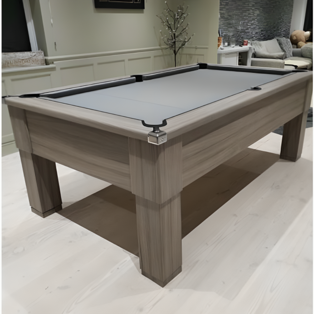 Cry Wolf Square Leg Slate Bed Pool Table Driftwood