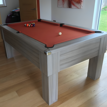 Cry Wolf Square Leg Slate Bed Pool Table Driftwood
