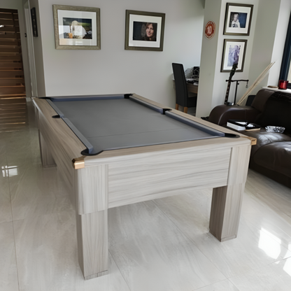 Cry Wolf Square Leg Slate Bed Pool Table Driftwood