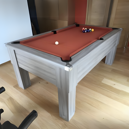 Cry Wolf Square Leg Slate Bed Pool Table Driftwood