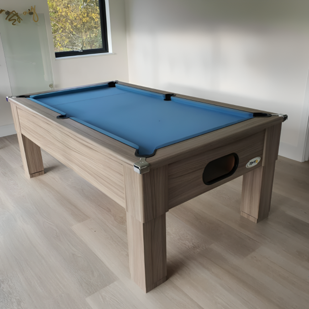 Cry Wolf Square Leg Slate Bed Pool Table Driftwood