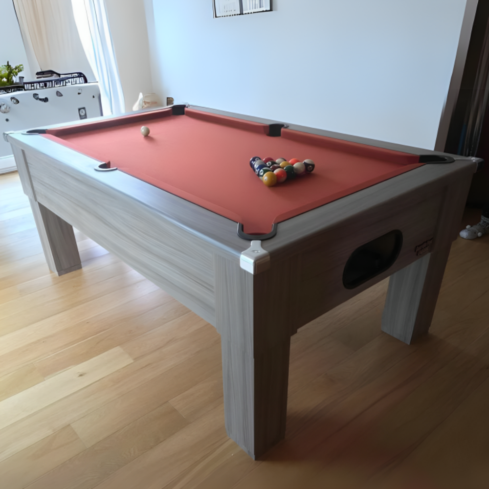 Cry Wolf Square Leg Slate Bed Pool Table Driftwood