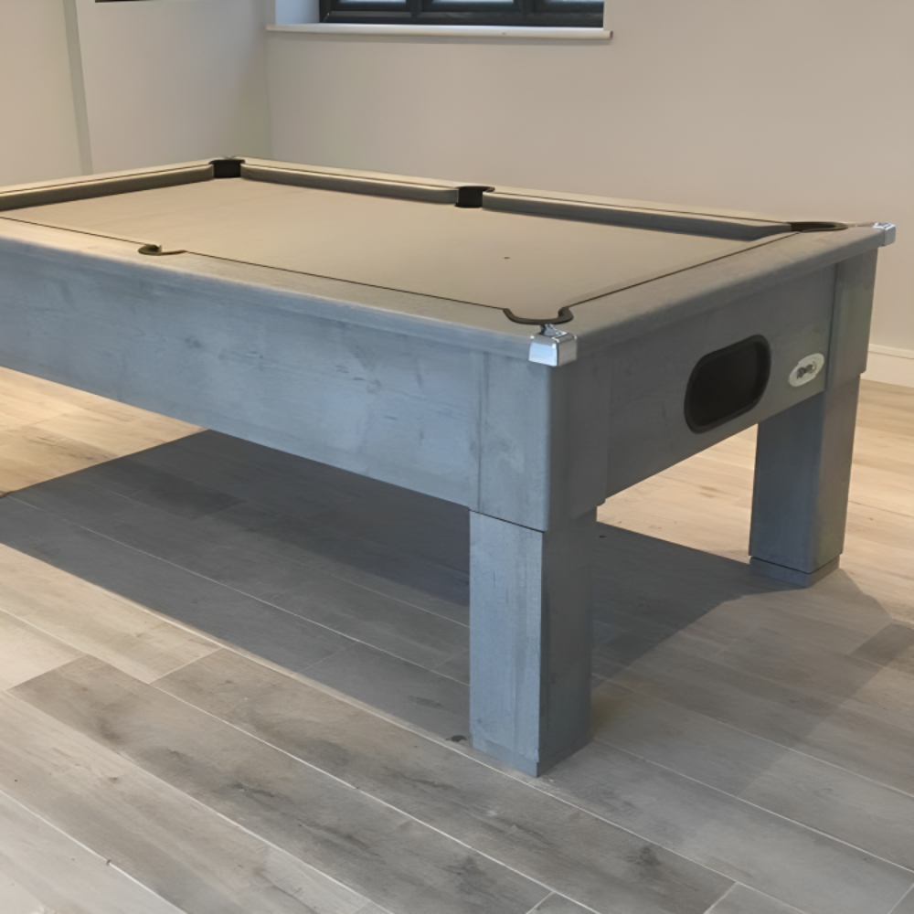 Cry Wolf Square Leg Slate Bed Pool Table Urban Grey