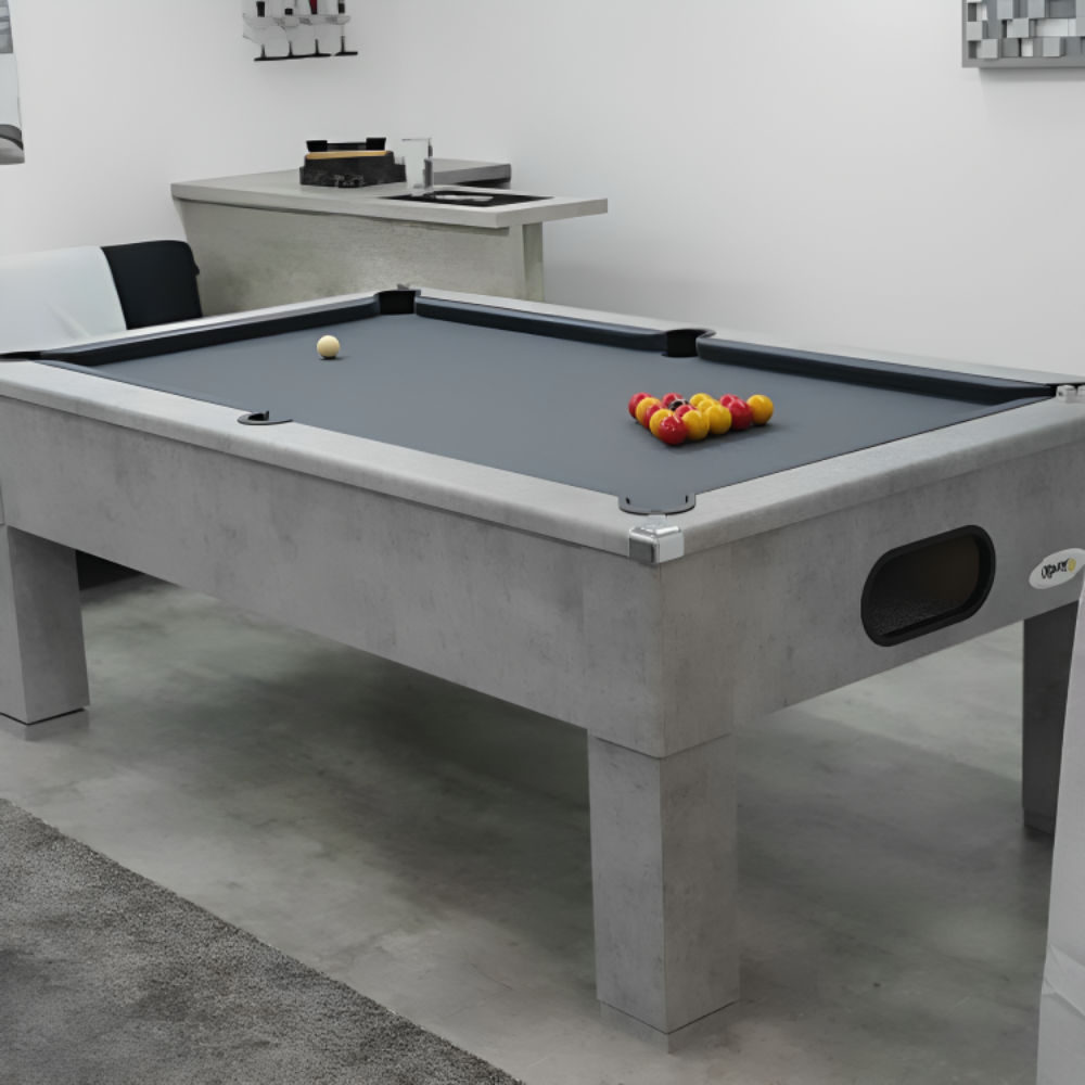 Cry Wolf Square Leg Slate Bed Pool Table Urban Grey