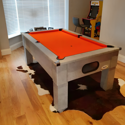 Cry Wolf Square Leg Slate Bed Pool Table Urban Grey