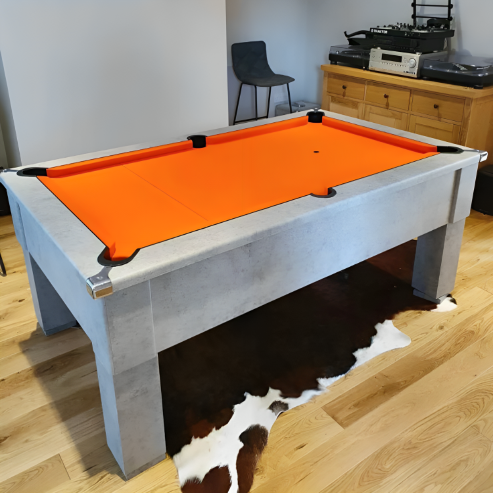Cry Wolf Square Leg Slate Bed Pool Table Urban Grey