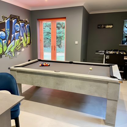 Cry Wolf Square Leg Slate Bed Pool Table Urban Grey