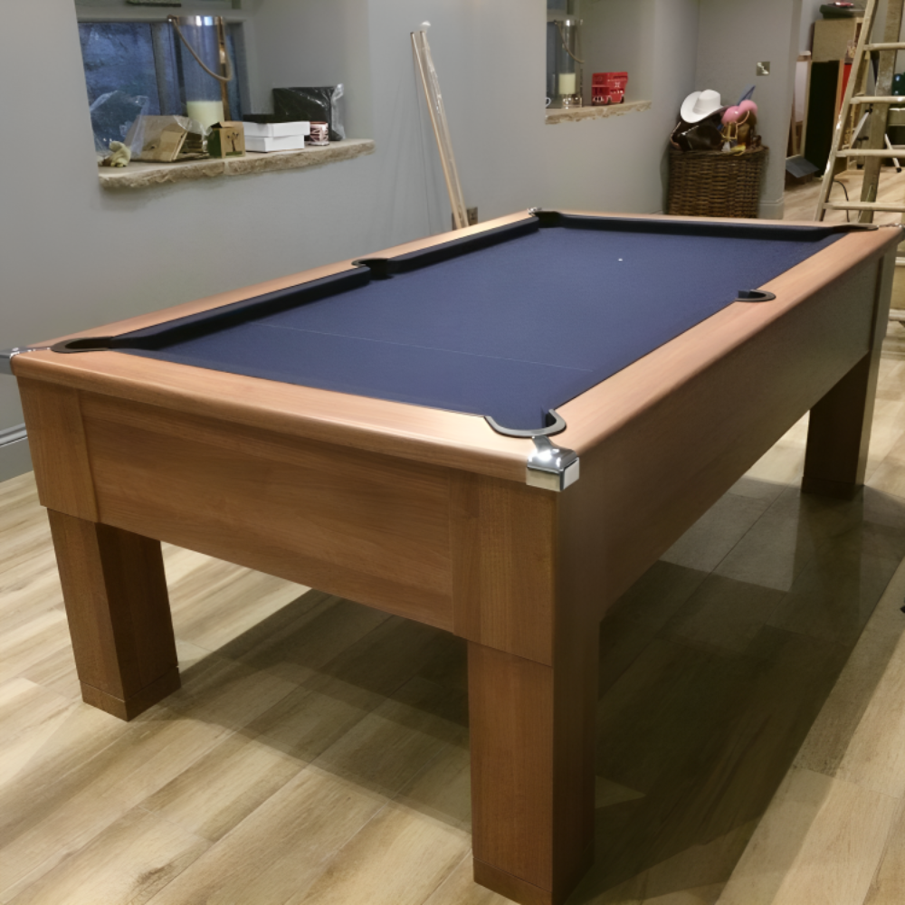 Cry Wolf Square Leg Slate Bed Pool Table Walnut