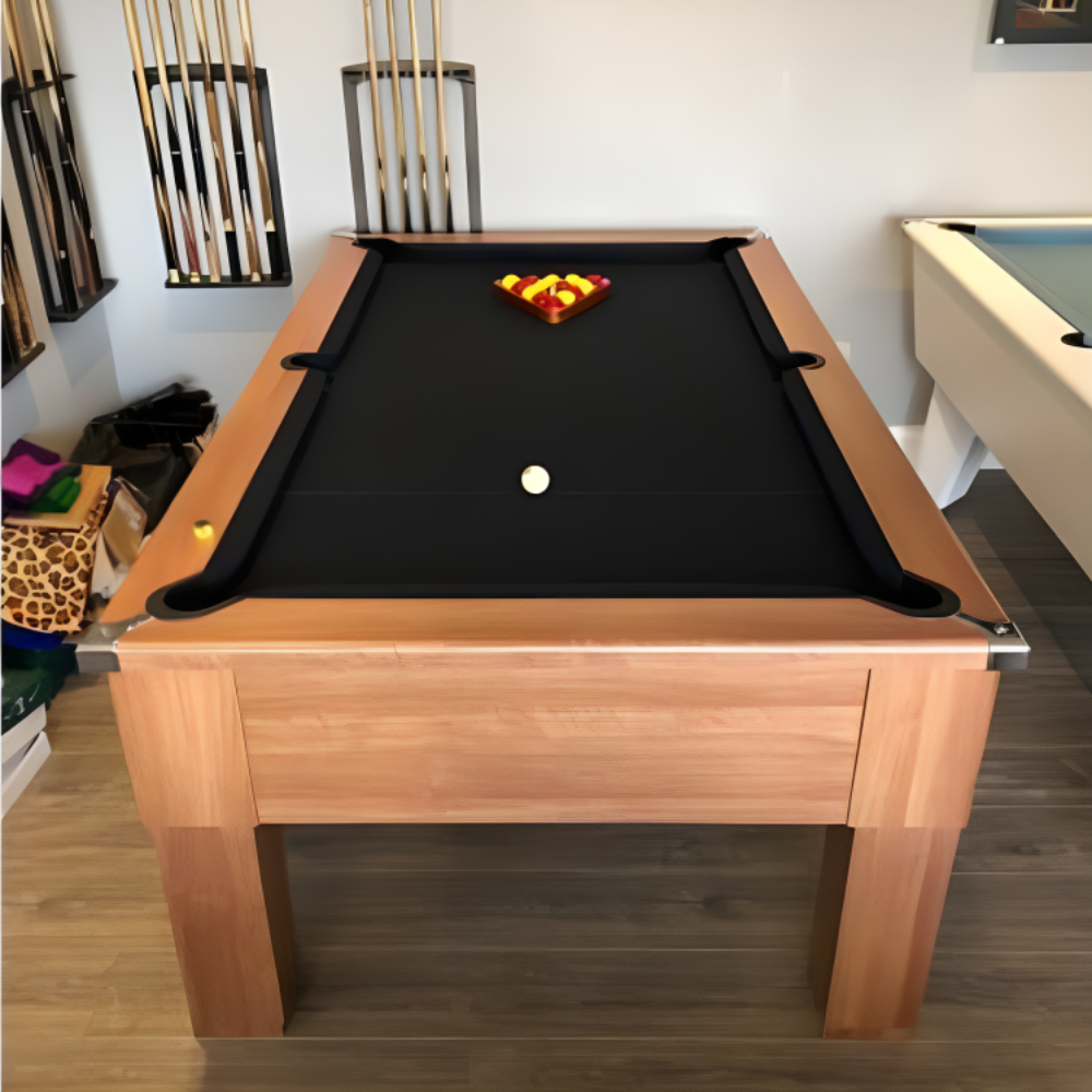 Cry Wolf Square Leg Slate Bed Pool Table Walnut