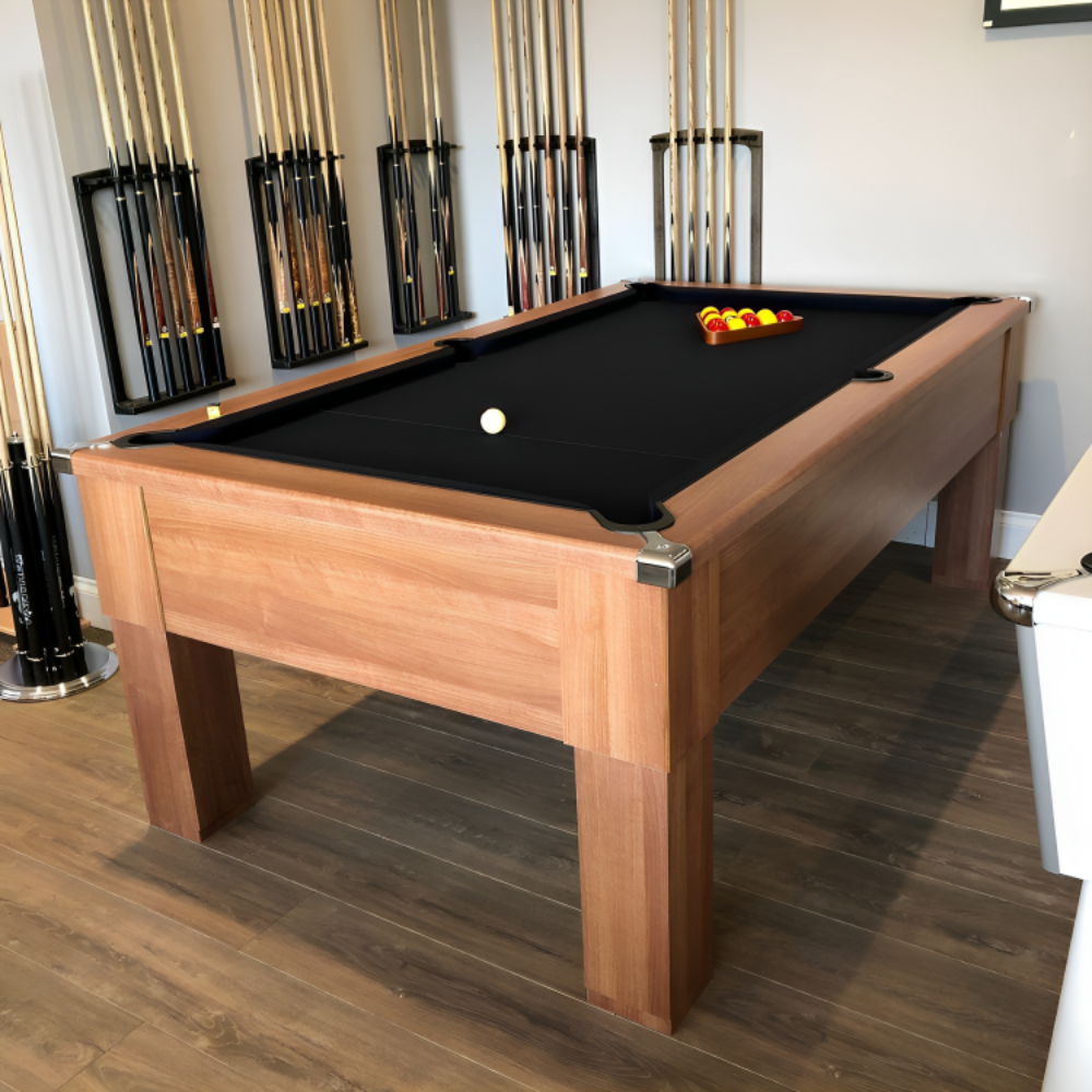 Cry Wolf Square Leg Slate Bed Pool Table Walnut