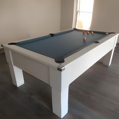Cry Wolf Square Leg Slate Bed Pool Table White