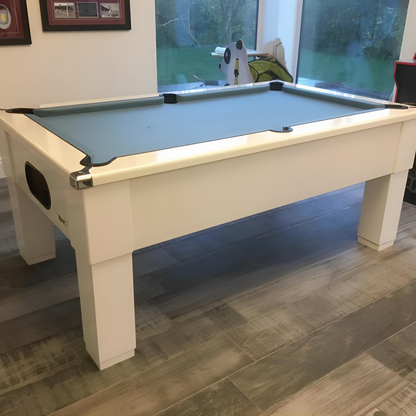 Cry Wolf Square Leg Slate Bed Pool Table White