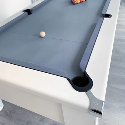Cry Wolf Square Leg Slate Bed Pool Table White