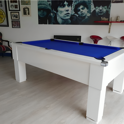 Cry Wolf Square Leg Slate Bed Pool Table White