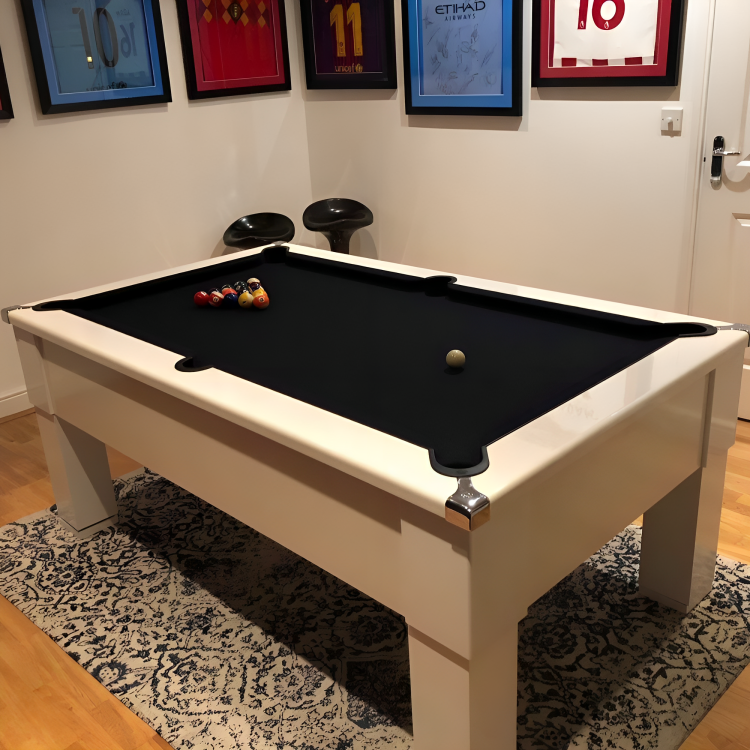 Cry Wolf Square Leg Slate Bed Pool Table White