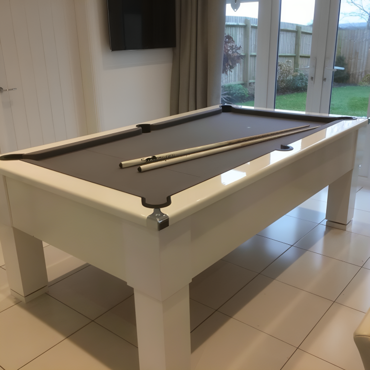 Cry Wolf Square Leg Slate Bed Pool Table White