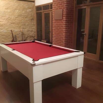 Cry Wolf Square Leg Slate Bed Pool Table White