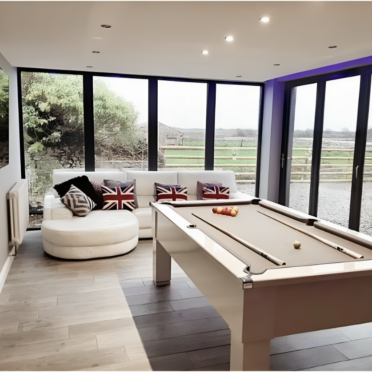 Cry Wolf Square Leg Slate Bed Pool Table White