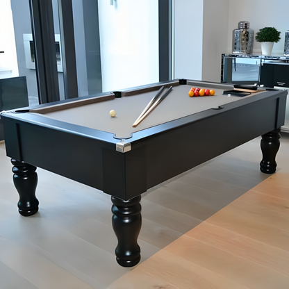 Cry Wolf Turned Leg Slate Bed Pool Table Black