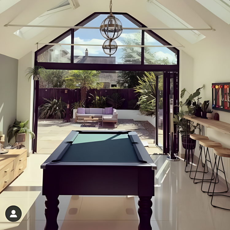 Cry Wolf Turned Leg Slate Bed Pool Table Black