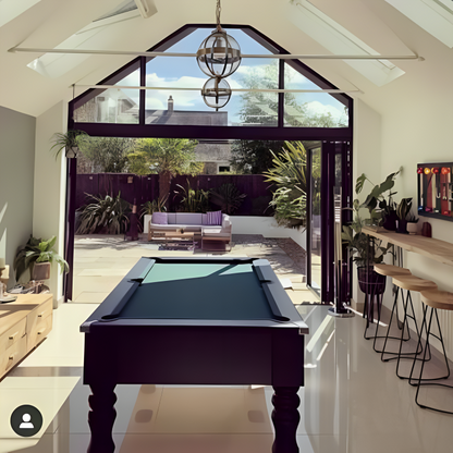 Cry Wolf Turned Leg Slate Bed Pool Table Black