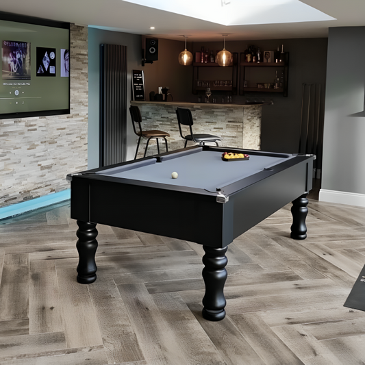 Cry Wolf Turned Leg Slate Bed Pool Table Black