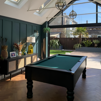 Cry Wolf Turned Leg Slate Bed Pool Table Black