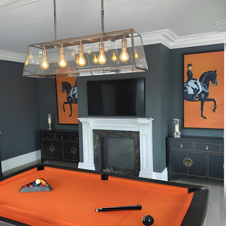 Cry Wolf Turned Leg Slate Bed Pool Table Black