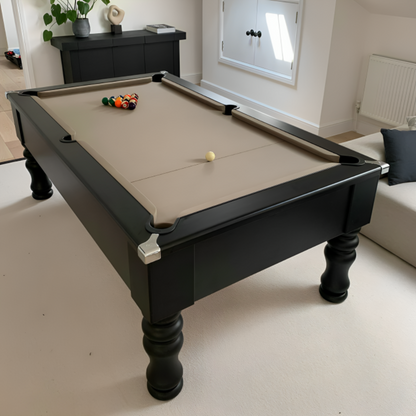 Cry Wolf Turned Leg Slate Bed Pool Table Black