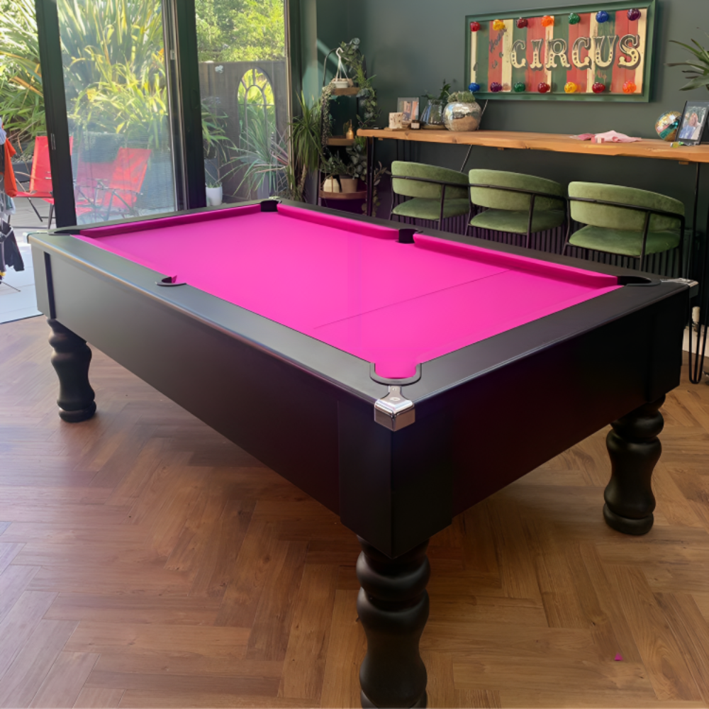 Cry Wolf Turned Leg Slate Bed Pool Table Black