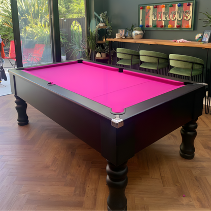 Cry Wolf Turned Leg Slate Bed Pool Table Black