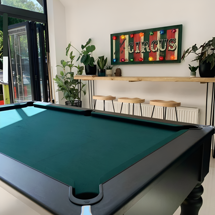 Cry Wolf Turned Leg Slate Bed Pool Table Black