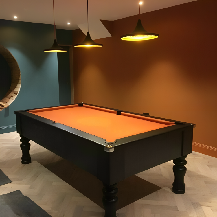 Cry Wolf Turned Leg Slate Bed Pool Table Black