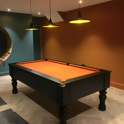 Cry Wolf Turned Leg Slate Bed Pool Table Black