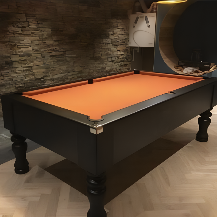 Cry Wolf Turned Leg Slate Bed Pool Table Black