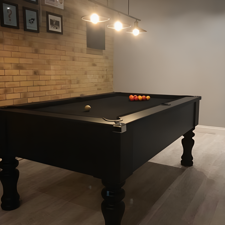 Cry Wolf Turned Leg Slate Bed Pool Table Black