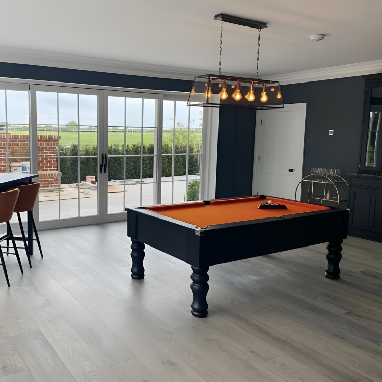 Cry Wolf Turned Leg Slate Bed Pool Table Black