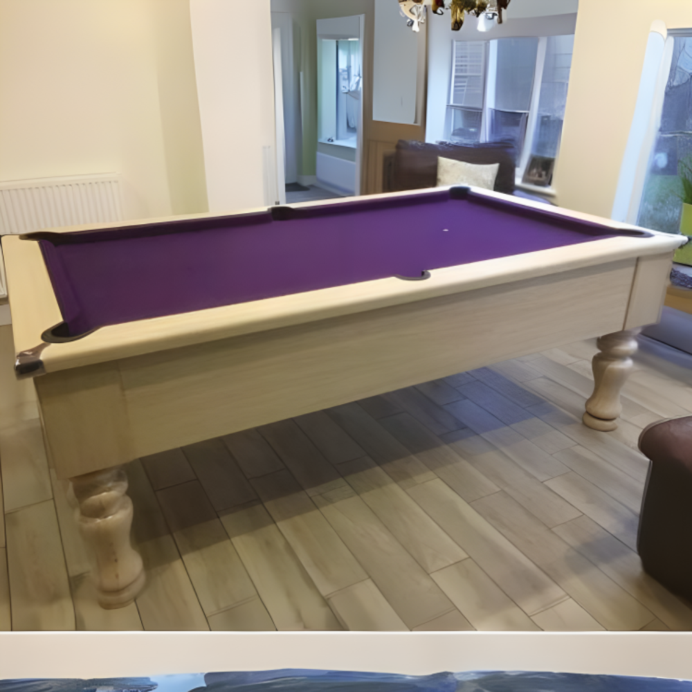 Cry Wolf Turned Leg Slate Bed Pool Table Light Oak