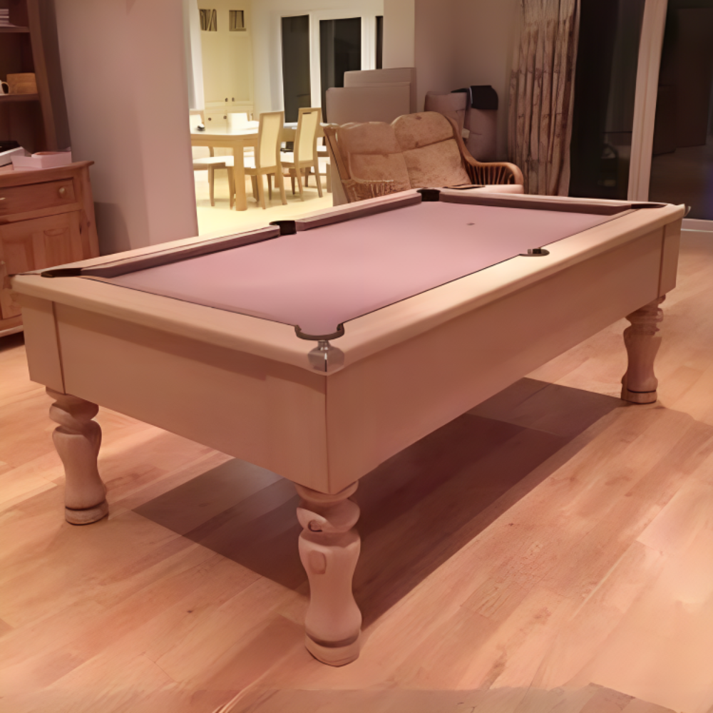 Cry Wolf Turned Leg Slate Bed Pool Table Light Oak