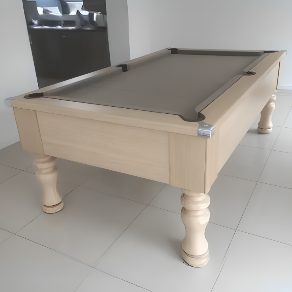Cry Wolf Turned Leg Slate Bed Pool Table Light Oak