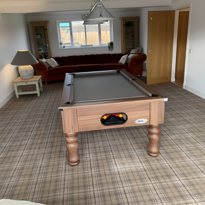 Cry Wolf Turned Leg Slate Bed Pool Table Walnut