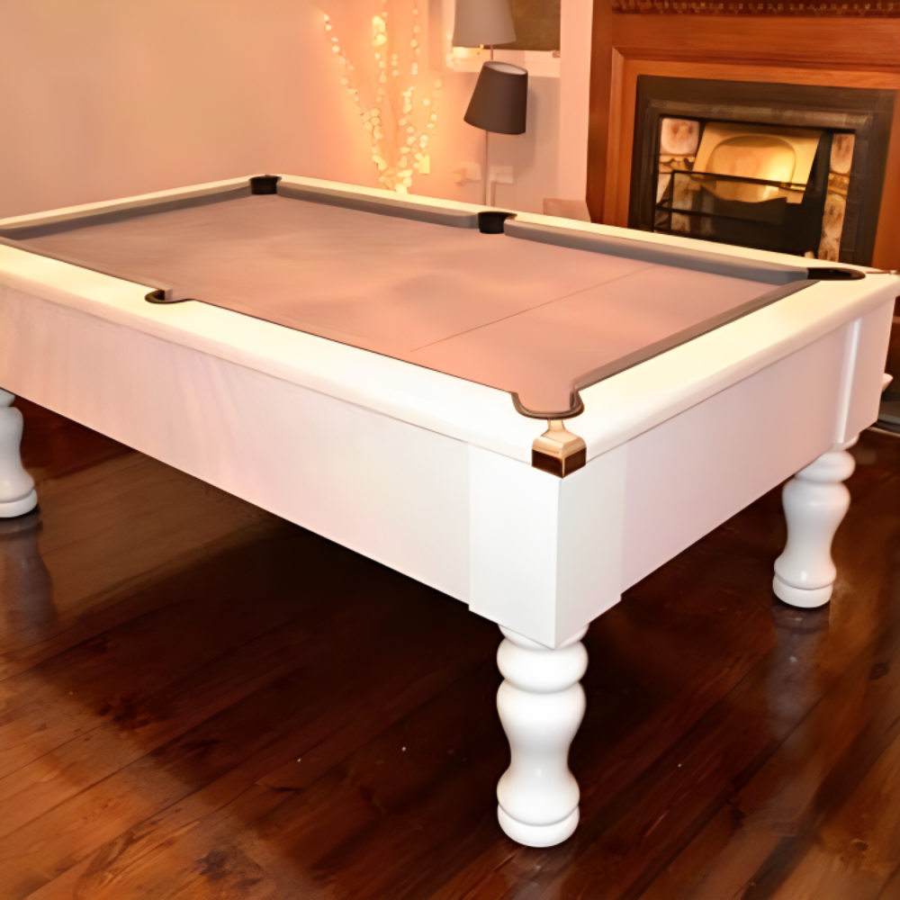 Cry Wolf Turned Leg Slate Bed Pool Table White