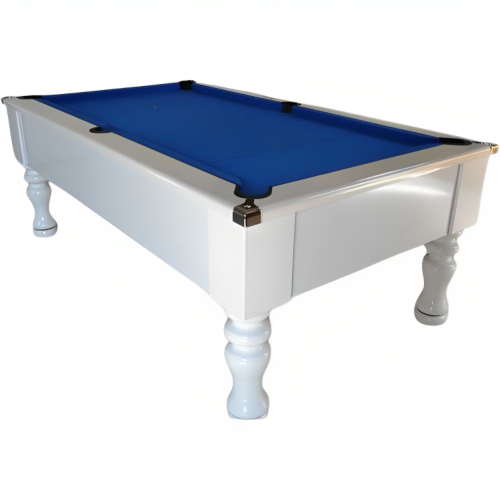 Cry Wolf Turned Leg Slate Bed Pool Table White