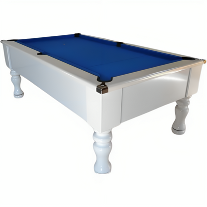 Cry Wolf Turned Leg Slate Bed Pool Table White